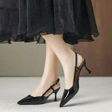 Baotou Sandals Women 2025 Spring New Pointed Fairy Style Naked Color After The Empty Buckle With Fine High Heels HZ0115