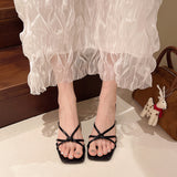 In The Summer Of 2025, The New Thin Belt Side-And-Tlips High And Cool Drag Woman With Fine And Temperament High-Slender Slippers HZ0115