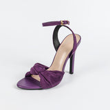 Lady Knots With Round Head Fine Heel Sandals Gorgeous Purple High Heels HZ0115