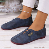 2025 Summer New Soft Leather Flat Soles Women's Round Head Shallow One-Foot Pedal Large Women's Shoes HZ0115