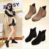 Short Boots Women's New Round Head Velvet Face Thick And Short Boots For 2025 Autumn And Winter Martin Boots Chelsea Boots HZ0115