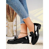2025 New Patent Leather Bright Eso And Retro Lefu Shoes Large-Size Fashion Casual Single Shoes HZ0115