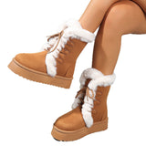 Fashion Kaqi Thick Bottom With High-Heeled Snow Boots Women's New Autumn And Winter 2025 New Warm And High Snow Boots Cotton Shoes HZ0115