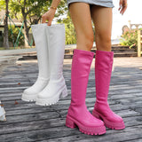 Long-Sleeve Boots Female Knight Boots 2025 New Elastic Thin Boots Thick Bottom High Boots Small But Knee Boots HZ0115