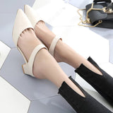 2025 Spring And Summer Korean Version Of The Bag Head With Cold Slippers Female Pointed Word Thick Heel Half-Slippers High Heels Thin HZ0115