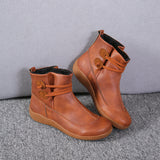 2025 New Flat-Bottomed Plus Velvet Lady Warm Short Boots Winter New Martin Boots Yingfeng Ms. Short Boots HZ0115
