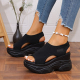 Large-Size Thick-Soled Sandals Women 2025 Summer New Fish Mouth Comfortable Flying Sports Casual Sandals HZ0115