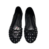 ZA Home 2025 New Fashion Women's Shoes Beige Bow Decorated Full Of Stars Ballet Wind Flat Shoes Comfortable HZ0115