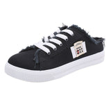 Canvas Shoes New Women's Spring Small White Shoes Flat Shoes Lazy Shoes One Foot Pedal Half A Tot HZ0115