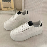 Thick-Bottomed Small White Shoes Women In The Autumn Of 2025 New Korean Version Of Loose Cake Casual Sneakers Students Tie Board Shoes HZ0115