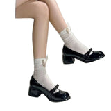 Black Single Shoes Women Sweet And Cool 2025 Gentle Shoes New Pure High Heel Bow Mary Precious Shoes HZ0115