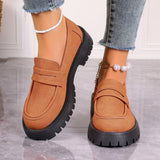 2025 Autumn New Lefu Shoes Casual British Style Women's Shoes Thick Heel Thick Soles Feet Retro Large Size Women's Shoes HZ0115