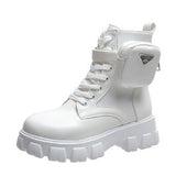 Large-Size 2025 New With Round Head Thick-Bottomed Short-Sleesize Female English Style Martin Boots HZ0115