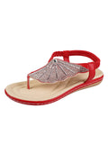 Large-Size Summer New Women's Glass Water Drill Weaving Large-Size Word Slope And Women's Sandals HZ0115