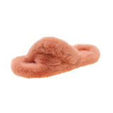 Hairy Slippers Women Wear Net Red Code 2025 New Autumn And Winter Warm Wear Cross Fur Slippers HZ0115