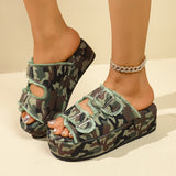 2025 Summer New Large-Size Lady Thick-Sed Denim Sandals Light And Comfortable Round Head HZ0115