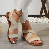 Flat-Soled Sandals Summer New Fish Mouth Cross Fashion Comfortable Tight Feet Large Size Women's Shoes HZ0115