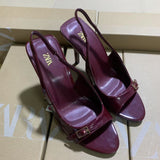 ZA2025 New Spring Tip-Tape Thin High Heels Wine Red Elegant Belt Buckle With High Heels HZ0115
