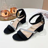 One Word With Sandals Women With Sandals And 2025 Summer New Large-Size Fish Mouth Coarse Heel Toe Fashion Women's Shoes HZ0115