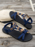 Flat-Bottomed Large-Size Sandals Women 2025 Summer New Bohemian Women's Casual Tight Sandals With Beach Sandals HZ0115