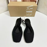 ZA Home 2025 Small Korean Version Of Hand-Woven Fishing Net Bag Head Sandals Women's Summer Flat Bottom Behind The Stumbling Cold Slippers HZ0115