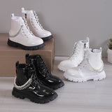 Boy And Girl Baby Fashion Pocket Martin Boots 2025 New Cute Round Head Side Zipper Short Fashion Boots HZ0115