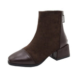 Martin Boots Women's Autumn 2025 British Style Coarse And Retro Short Boots Before The Zipper Boots Children Retro Style Increased HZ0115