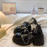 Goth JK Girl With Sweet Cool Wind Single Shoes Spring And Autumn New Retro British Style Increased Thin Mary Precious Shoes HZ0115