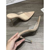 Sandals Women's New Temperament Women's Shoes In The Summer Of 2025, With Transparent Words With Fine Heeled Sandal Shoes HZ0115