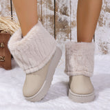 Winter Long-Boel Lady Fur Snow Boots Short Fur Filial Flat Bottoms To Keep Warm Snowy Cotton Shoes Warm HZ0115