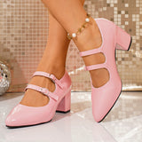 Large-Size Retro Mary Jane Women's Shoes 2025 Autumn New French Heel Red Single-Shoe Women's Thick Heels HZ0115