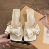 In The Summer Of 2025, The New Silk And Satin Bows And Slippers Are Denyer And Cool Slippers Temperament. HZ0115
