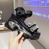 10Cm Thick-Soled Sandals 2025 New Magic Sticky Toe Loose Pastry Bottom Sports Leisure Dad Sandals HZ0115