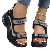 Net Red Slope Heel Sandals Women Large Size Fish Mouth Small Pine Cake Sports Sandals 8Cm Women's Shoes Thick Soles HZ0115