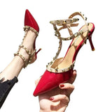 Rival High Heels Bare Female Fine Heel Spring And Autumn New Pointed Net Red Back Empty Single Shoes HZ0115