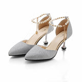 New Pointed Thin Heel Sexy High Heels Korean Version Of Pearl Buckle Fashion Lady Single Shoes HZ0115