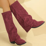 Coarse And Cowboy Boots 2025 New Autumn And Winter Large-Size High-Tube Trouser Boots HZ0115