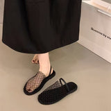 Beach Holiday Wind Net Woven Hollow Bag Head Slippers Summer New Korean Version Of Leisure Wind With Cold Slippers HZ0115
