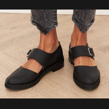 New 2025 Spring New Casual Low Heel Round Head Button Lady Size Single Shoe HZ0115