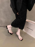 2025 New Summer Wear Cool Drag High Heel Sandals French High-End Water-Drilled Slippers Fairy Shoes HZ0115