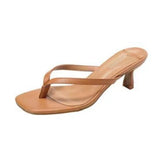 Black Clip Toe Sandals Women Flip-Flops High Heel Pins Outside Wearing Fashion Slippers Outside The Cool Drag Summer HZ0115