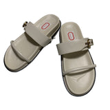 ZA Home 2025 New Summer New Flat-Bottom Metal Single-Buckle Double Buckle Strap Wear Two Uncle Slippers Woman HZ0115