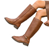 Special For Women's Leather Boots 2025 Spring And Autumn New Zipper Low-Heeling Boots Knight Boots High-Sleech Women's Boots HZ0115