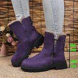 Snow Boots Autumn And Winter New Large Size Side Zip Hair Anti-Slip Waterproof Plus Thick Low-Tight Cotton Shoes HZ0115