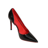 Spring And Summer 2025 New Pointed Temperament Patent Leather Bare Red-Soled High-Heeled Shoes Women's Fine Side Air Work Shoes Single Shoes HZ0115