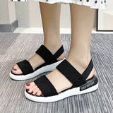 Sports Sandals Women's Elastic Tight 2025 Summer New Students Wear Fairy Wind Roman Beach Women's Shoes Outside The Flat HZ0115