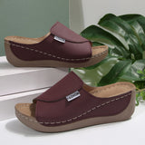 Large-Size Thick-Bottomed Casual Slippers Women 2025 New One-Word Fashion Simple Time Fish Mouth Slippers HZ0115