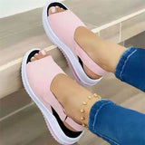 2025 New Fish Mouth Flat Beach Low-Top Women's Sandals Black Shallow Single Shoes HZ0115