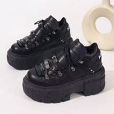 2025 New Black Old Dad Shoes Thick-Soled Women's Shoes Heavy Metal Personality Goo-Punk Boots Children HZ0115
