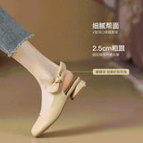 Slender Single Sandals High-End Spring And Summer New Coarse Temperament Mary Jane Fragrant Round Head Retro Women's Singles Shoes HZ0115